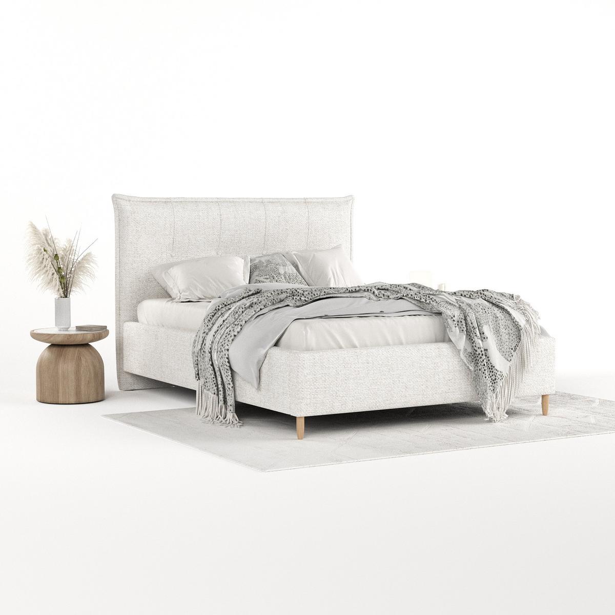 POLSTERBETT Plaza 140/200 cm Creme im Neve Stoff - Creme/Naturfarben, Holz/Holzwerkstoff (140/200cm) - AltaBeds