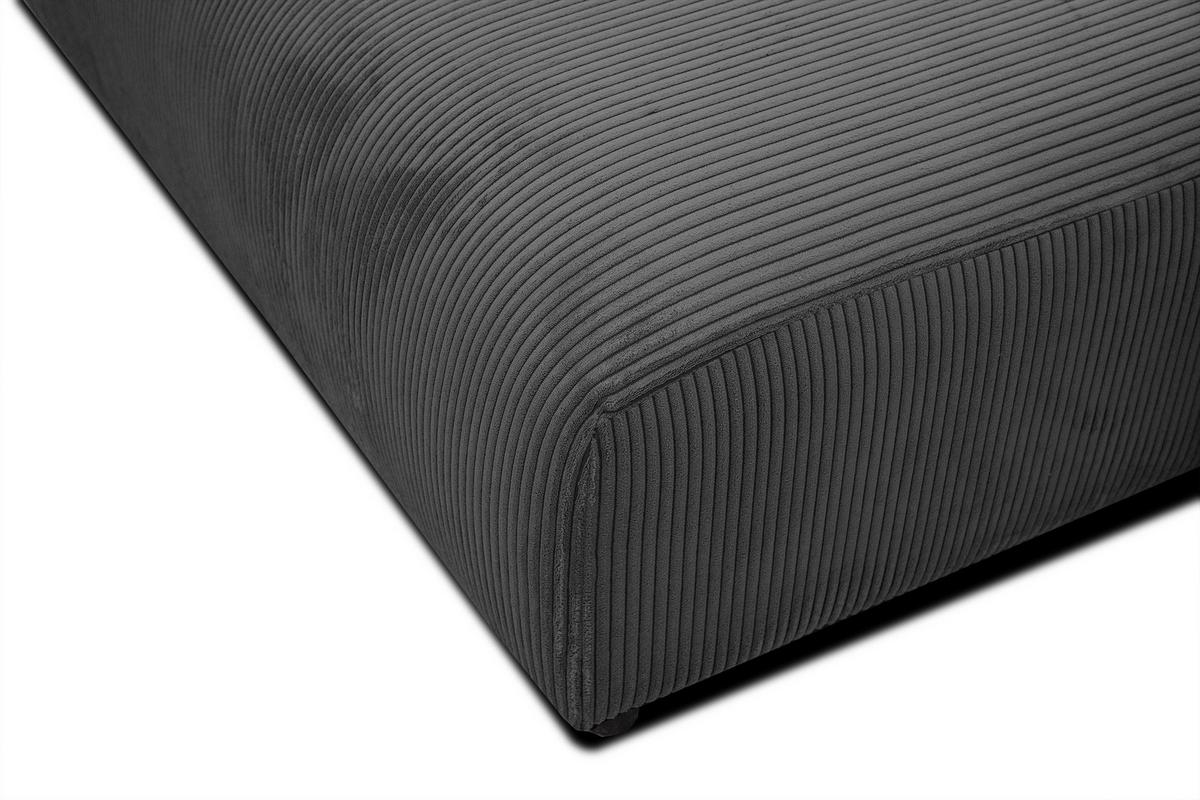 ECKSOFA TAUER 5-Sitzer, dunkelgrau - Dunkelgrau/Schwarz, Holzwerkstoff/Kunststoff (292/174cm) - Wozimo