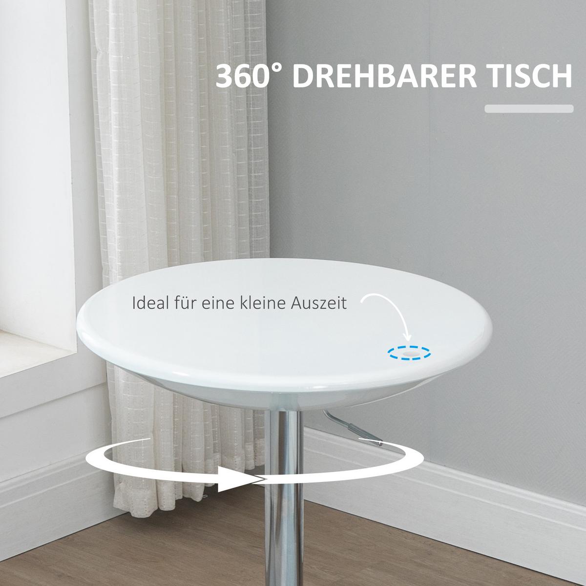 BARTISCH, Metall, ABS-Lackierung, Weiß - Weiß, Metall (61/61/97cm) - HOMCOM