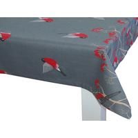 TISCHDECKE Beeren Vögel Baumwolle stone 110/110 cm - Grau, Textil (110/110cm) - beties Heimtextil