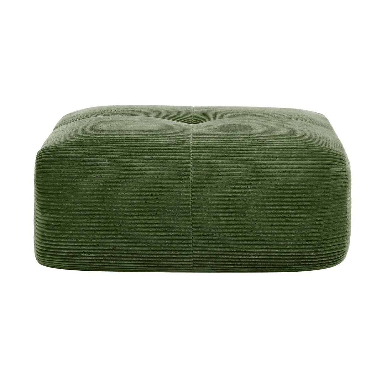 HOCKER OTTOMAN in Premium-Cord Montagefrei & Rutschfest - Grün, Textil (92/44/75cm) - Urban Meuble