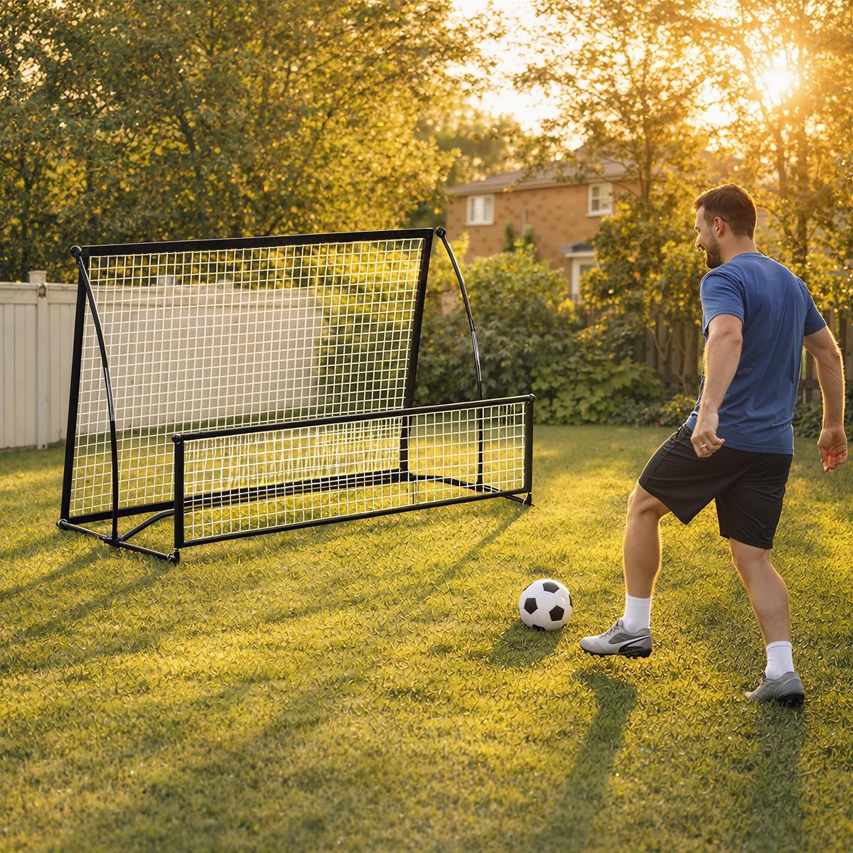REBOUNDER Metall Fiberglas Schwarz - Schwarz, Metall (94/200cm) - SPORTNOW