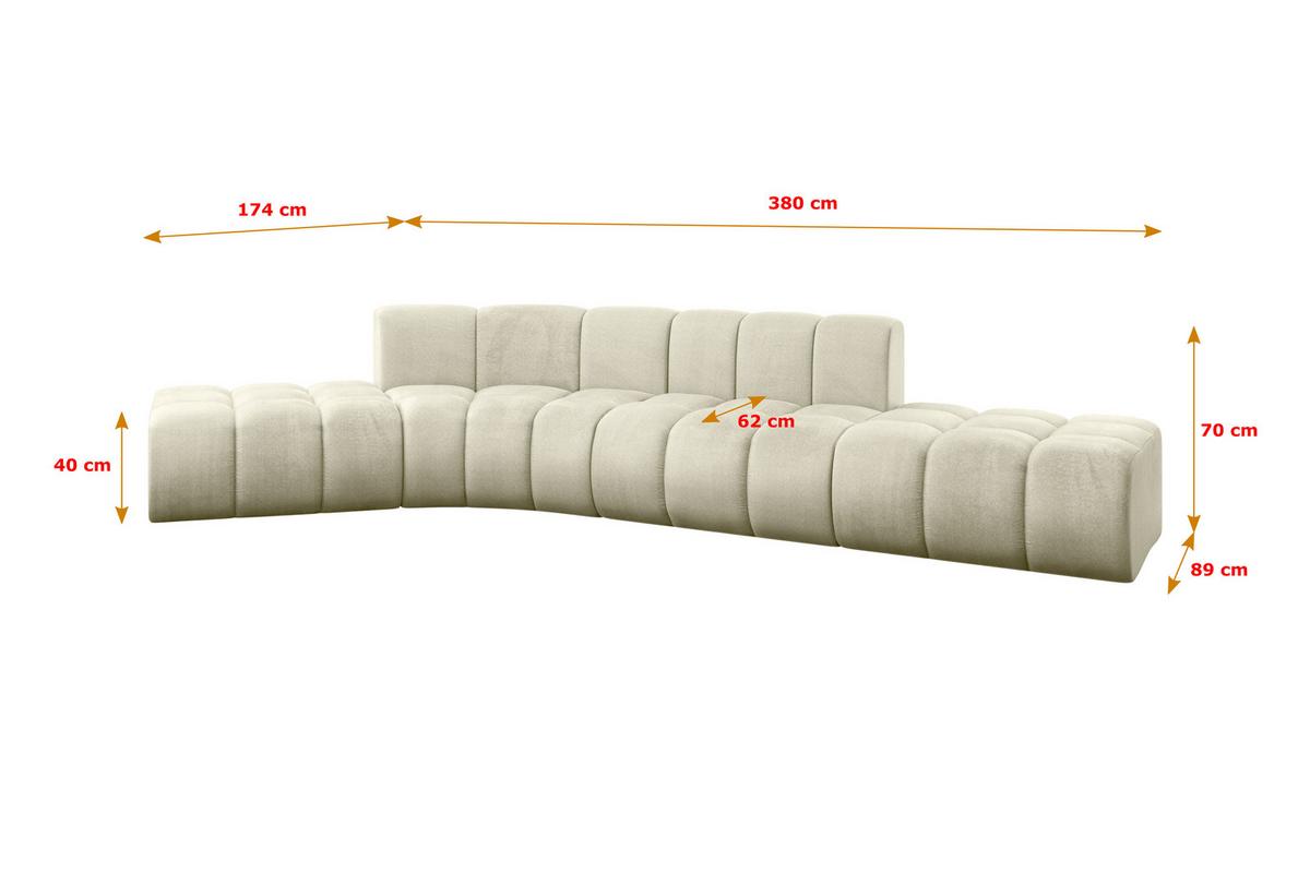ECKSOFA modulares Sofa Solven-L1 - 380x174x70 cm Beige - Beige, Holzwerkstoff/Textil (380/174cm) - ALTDECOR