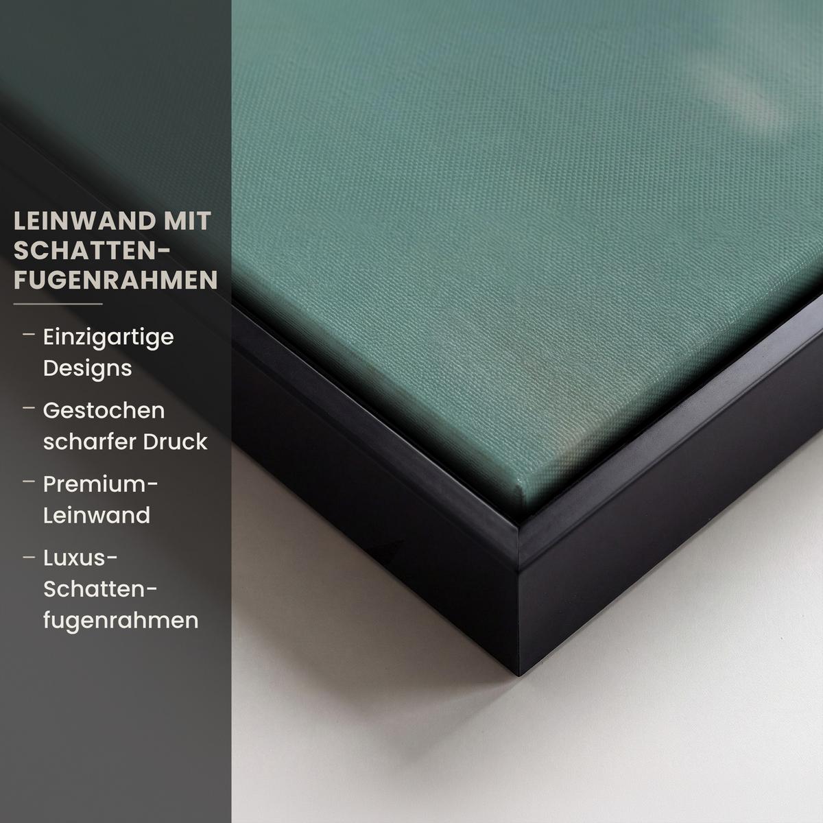 LEINWAND Bilder mit Rahmen - Frau - Kunst - Schmuck - Porträt - 120x80 - Blaugrau, Textil (120/80cm) - MuchoWow