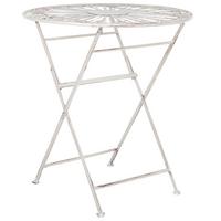 GARTENTISCH Metall Weiß Scafa - Weiß, Metall (51/45/77cm) - Beliani
