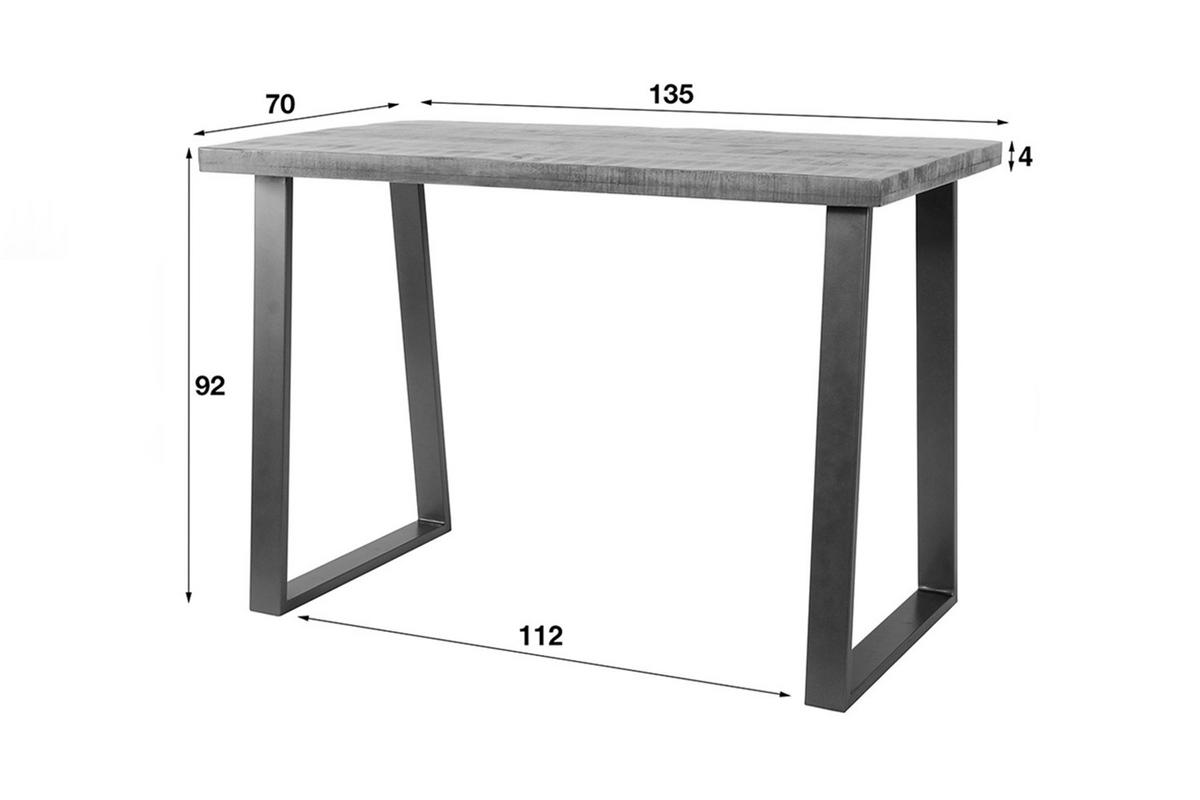 BARTISCH FINA Holz Mango - Zwetschgeholzfarben/Schwarz, Holz/Metall (70/135/92cm) - KAWOLA