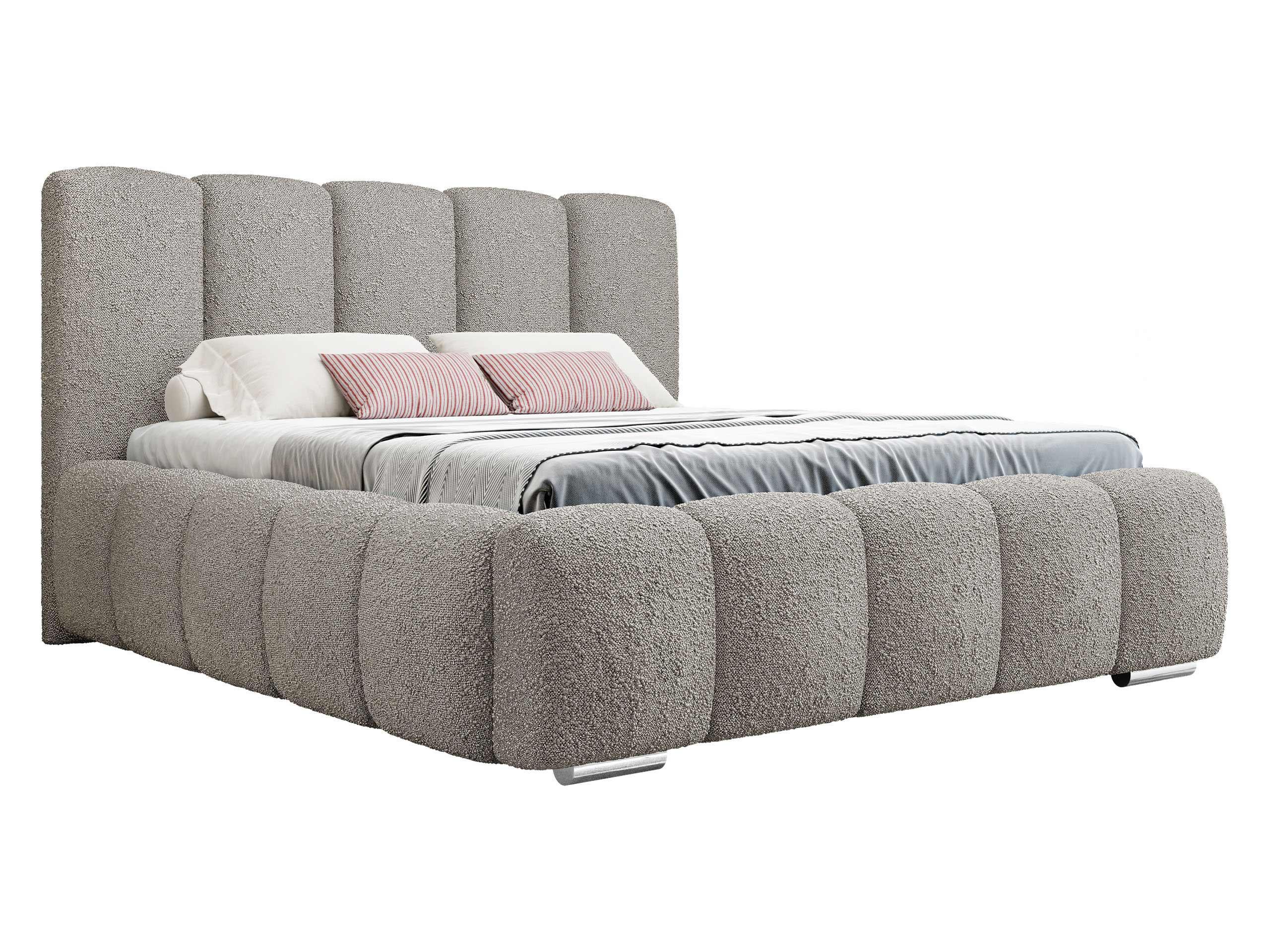 POLSTERBETT Wizko Boucle - Chromfarben/Naturfarben, Holz/Holzwerkstoff (180/200cm) - MIRJAN24