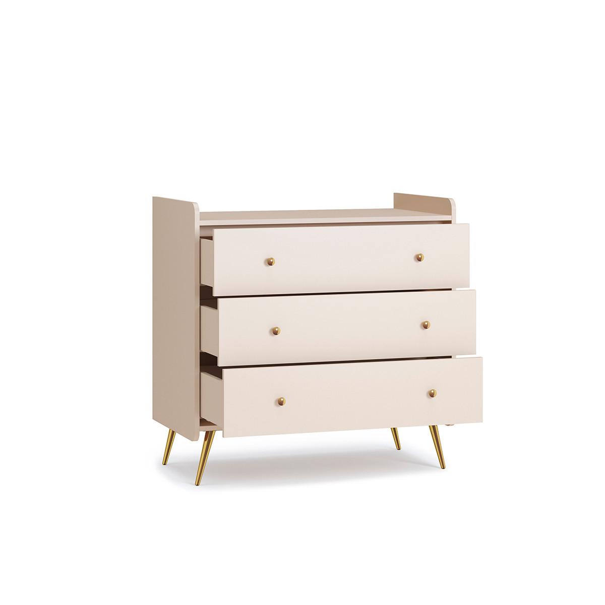 KINDERKOMMODE Lunea Kaschmir - Beige, Holzwerkstoff (90/48/92cm) - Petits-meubles