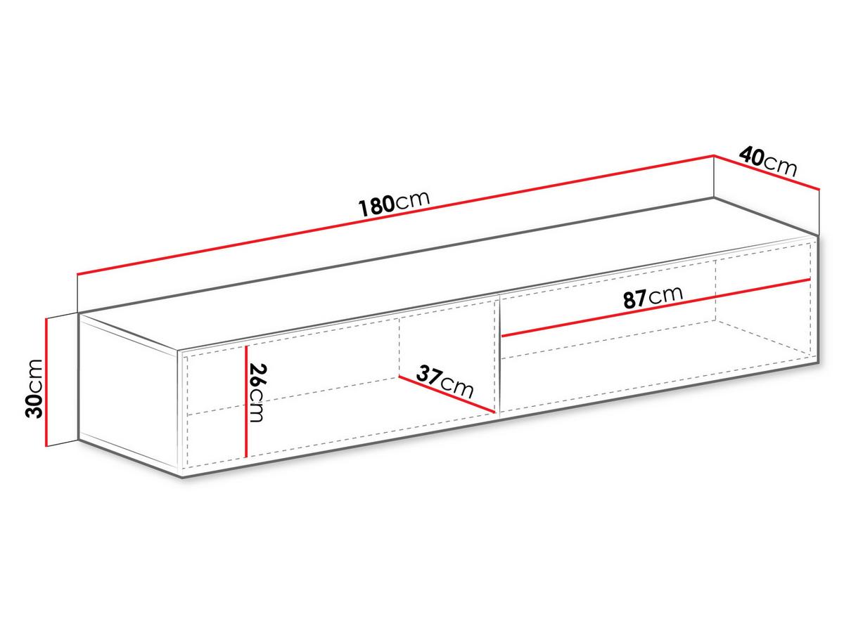 TV-LOWBOARD Vigo 180 - Eiche Wotan/Schwarz, Holzwerkstoff (180/30/40cm) - MIRJAN24