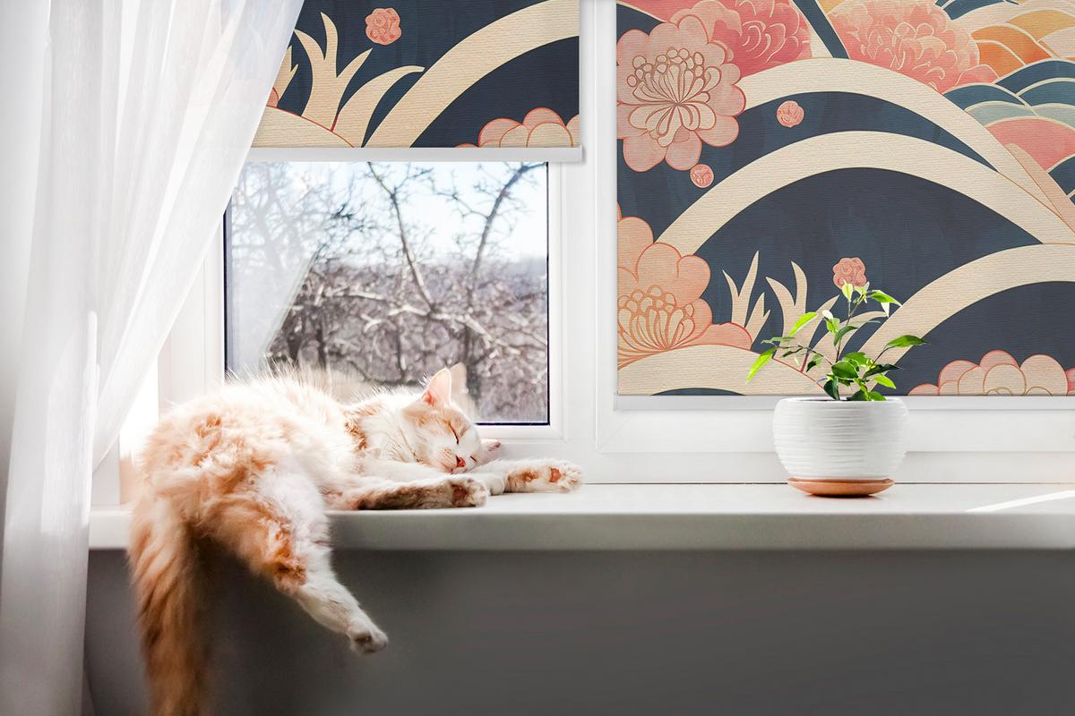 INNENROLLO - Fensterrollo - Rollo - 100x100 cm - Blumenwelle - Weiß, Kunststoff (100/100/0.5cm) - TULUP