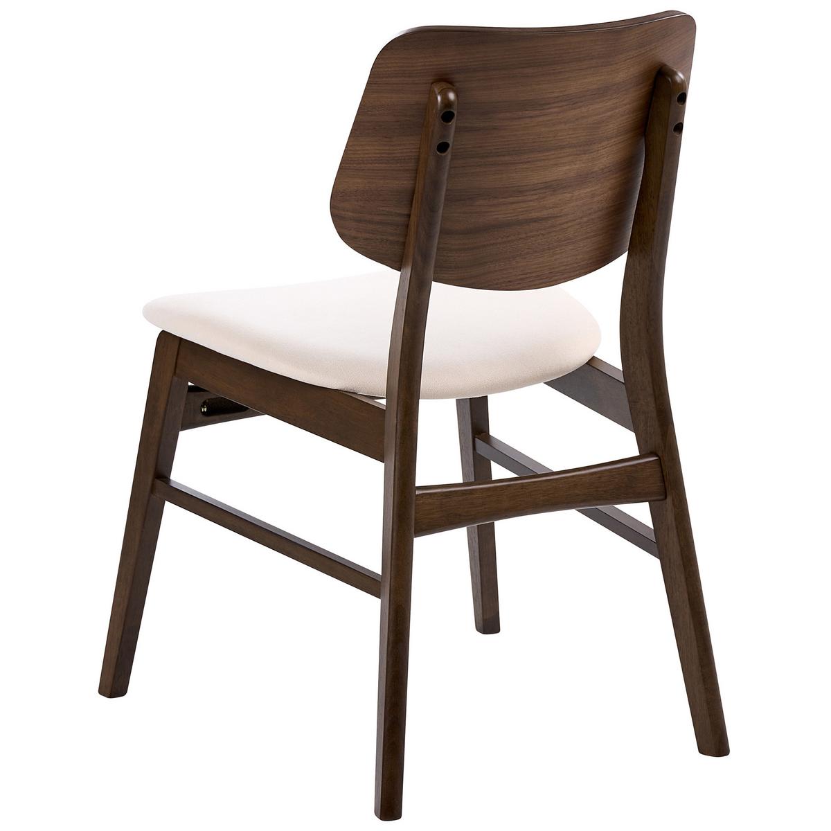 ESSZIMMERSTUHL 2er-Set Stoff Cremeweiß/Braun Mayer - Weiß, Textil (50/80/59cm) - Beliani