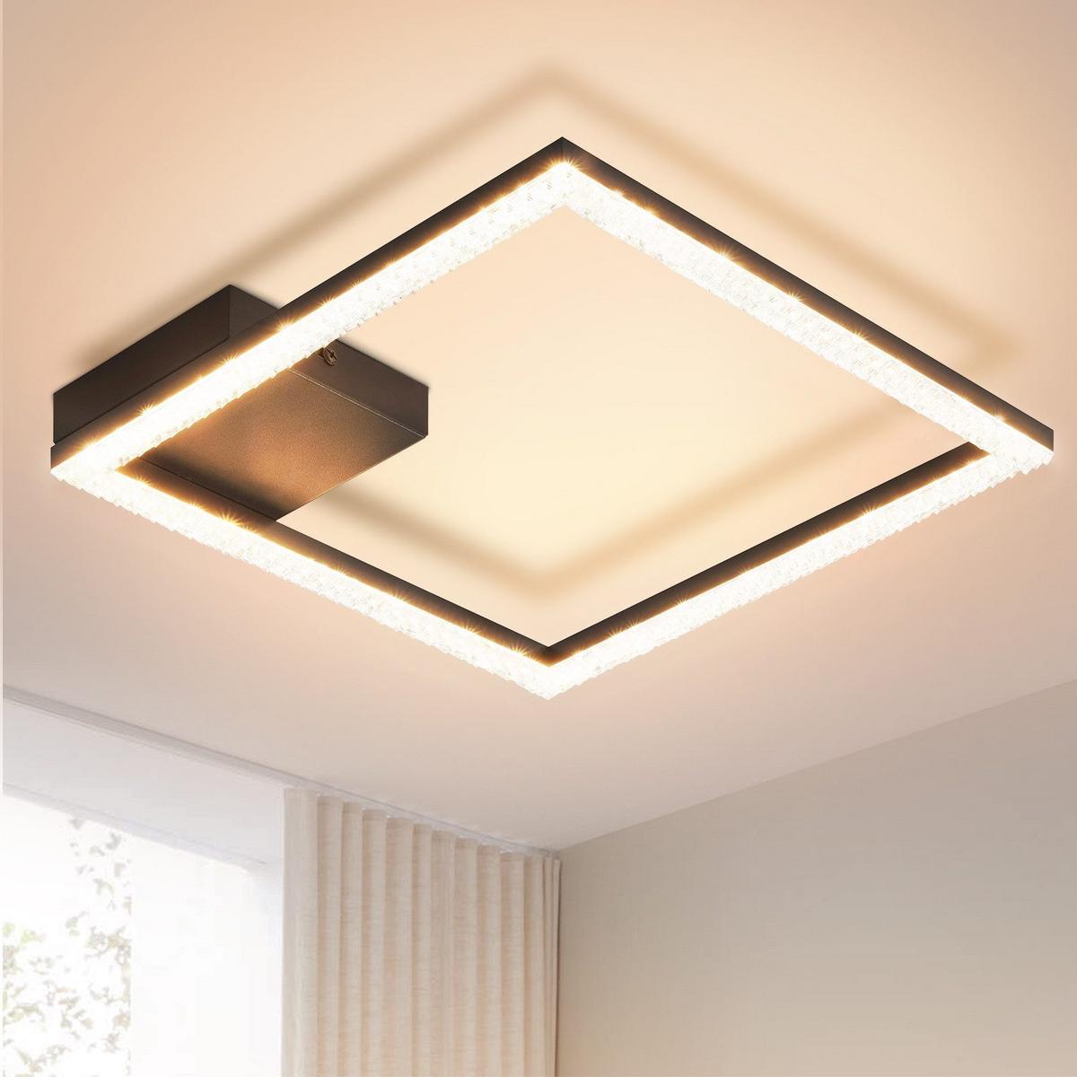 LED-DECKENLEUCHTE Karin 29.4/29.4/4.3 cm - Schwarz, Metall (29.4/29.4/4.3cm) - Nettlife