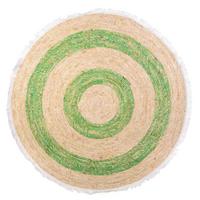 NATURFASERTEPPICH grün handgewebt D120x1 cm - Beige/Hellgrün, Naturmaterialien (120/120cm) - Wanderlust
