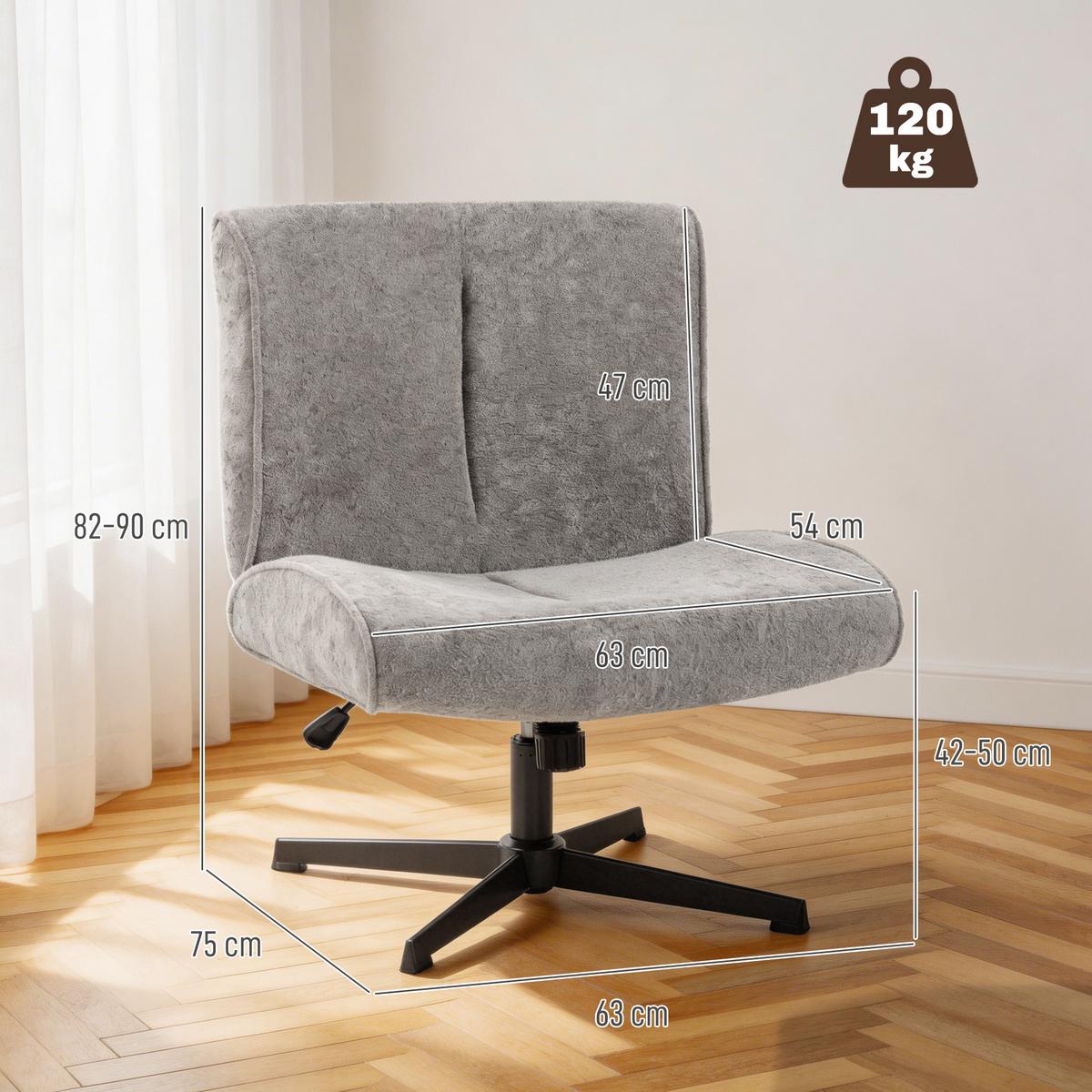 RELAXSESSEL drehbar aus Polyester Grau - Schwarz/Grau, Textil/Metall (63/90/75cm) - HOMCOM