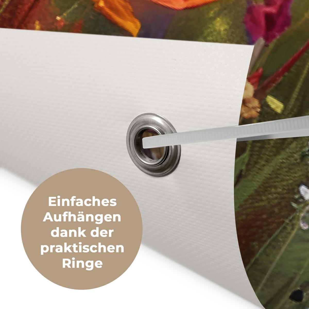 GARTENPOSTER Blumen - Natur - Botanik - Kunst Poster für draußen 180x120 cm - Hellblau, Kunststoff (180/120/0.2cm) - OnlyWow