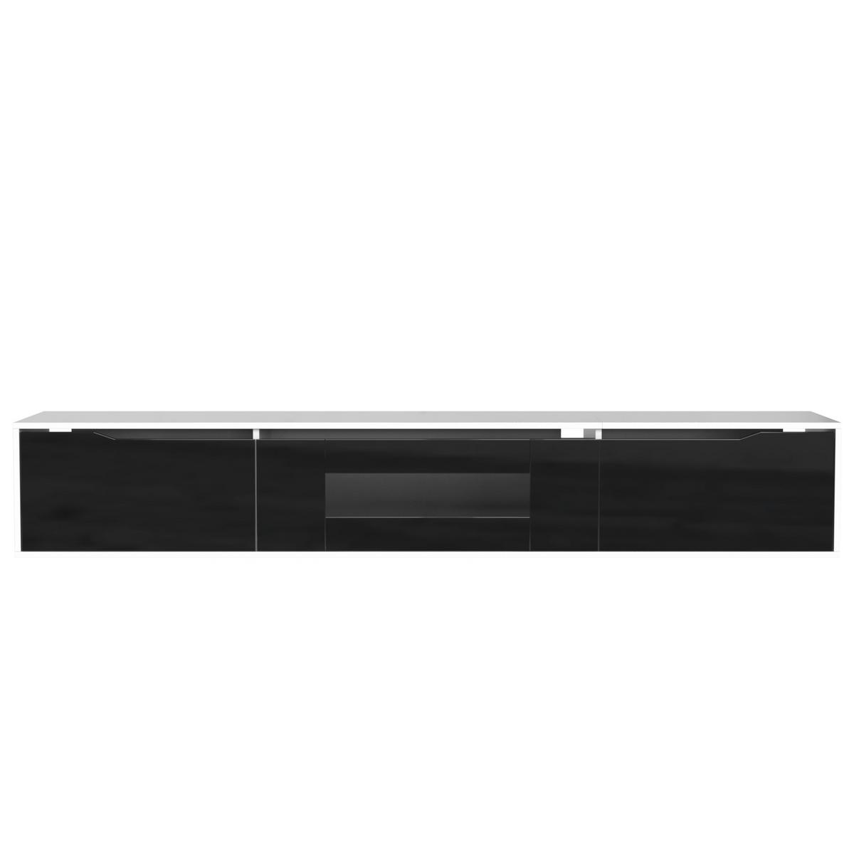 TV-LOWBOARD Weiß und Schwarz 180/30/35cm - Schwarz, Holzwerkstoff/Metall (95/180/204cm) - Urban Meuble