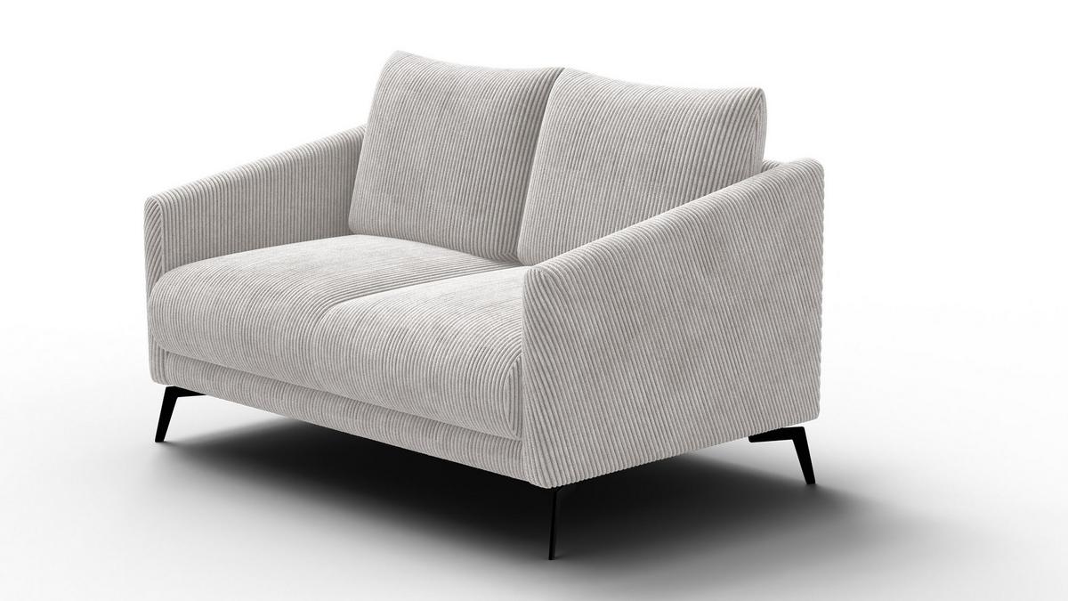 SOFA VILT 2-Sitzer, perlweiß - Schwarz/Weiß, Holzwerkstoff/Textil (142/89/94cm) - Wozimo