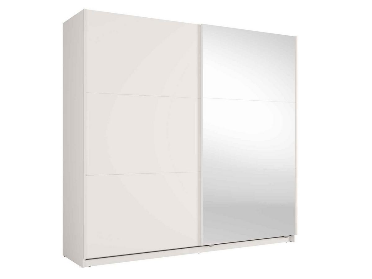 SCHWEBETÜRENSCHRANK RADEN 221/207/60cm 2-türig mit Spiegel Weiß - Weiß, Holzwerkstoff (221/207/60cm) - MASSENO