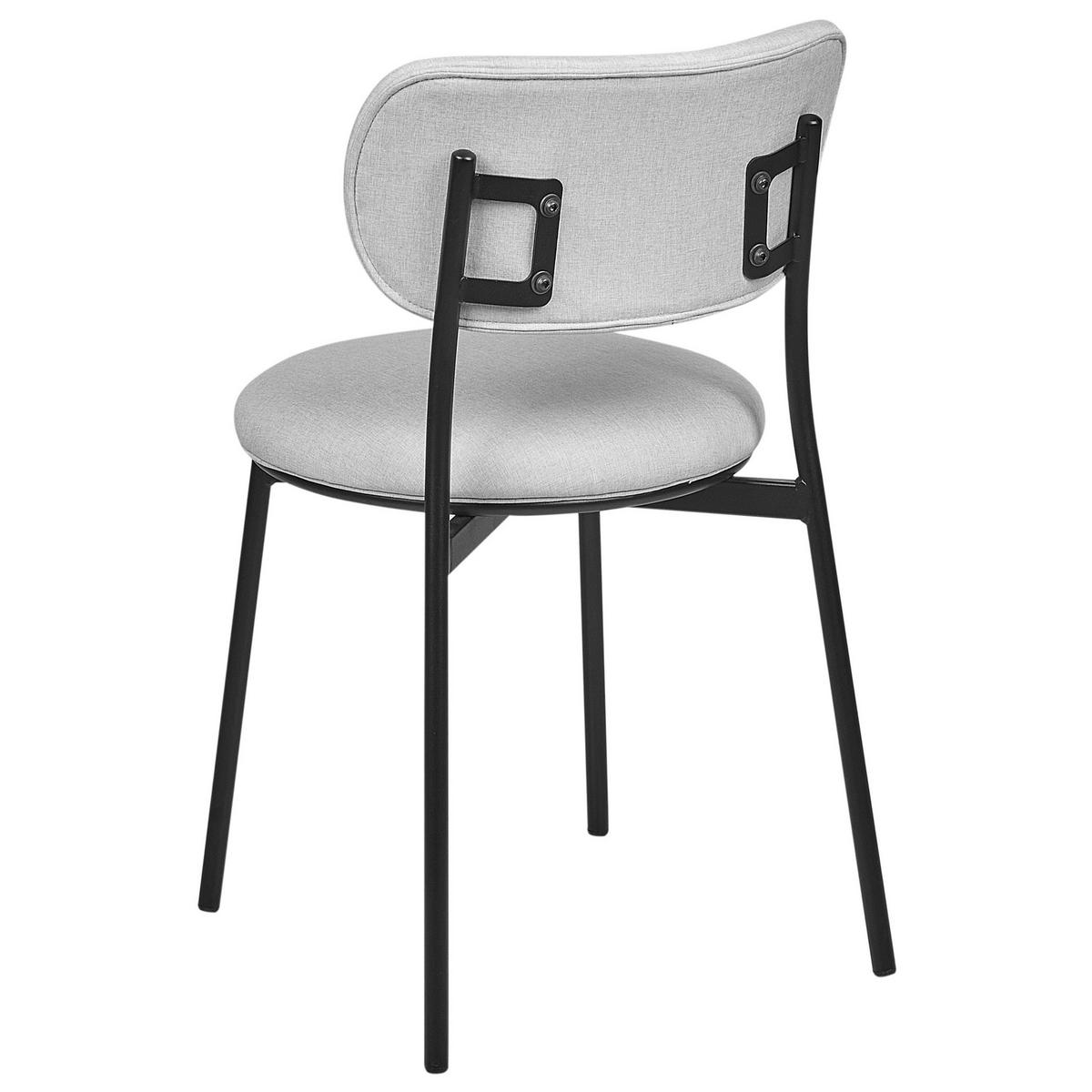 ESSZIMMERSTUHL 2er-Set Stoff hellgrau/schwarz Casey - Schwarz/Grau, Textil (43/76/44cm) - Beliani