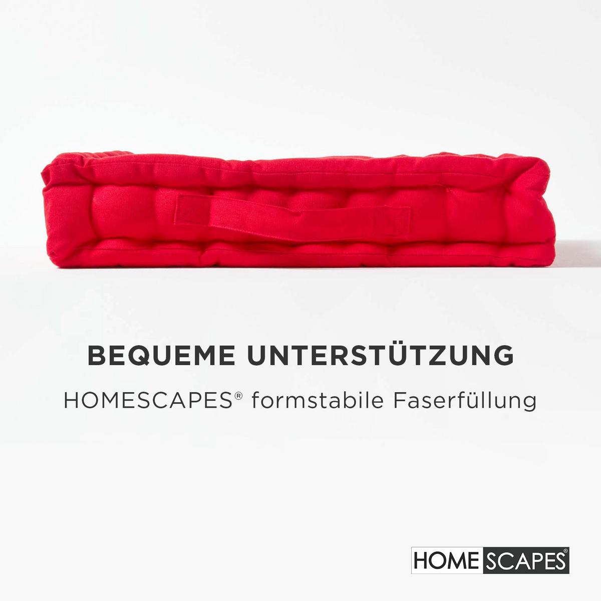 SITZKISSEN rot 40/40/8 cm – Bodenkissen unifarben - Rot, Textil (40/40/8cm) - Homescapes