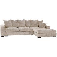 ECKSOFA Dahlia mit Schlaffunktion und Bettkasten in L-Form Rechts - Beige Chenille 285/92/155 cm - Beige/Schwarz, Kunststoff/Textil (155/285cm) - WFL GROUP
