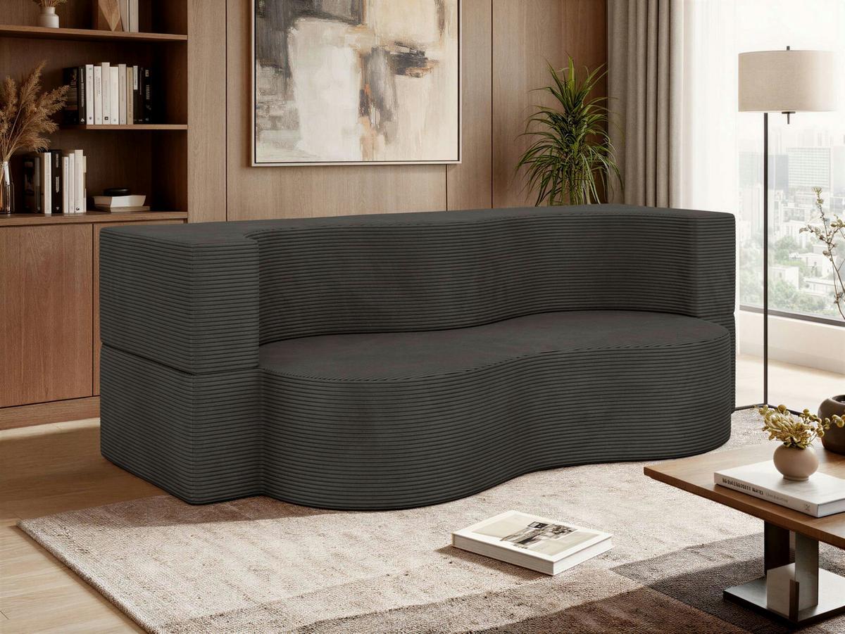 2-SITZER SOFA SANOA - Dunkelgrau Cord - Dunkelgrau, Textil (200/68/100cm) - MKS