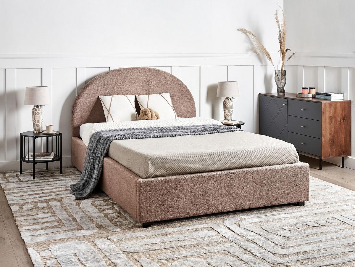 BETT mit Stauraum 140x200 cm Beige Vaucluse - Taupe, Textil (140/200cm) - Beliani
