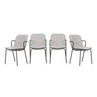 STÜHLE 4er-Set aus Stoff mit Metallbeinen 59/46/51 cm - Hellgrau, Textil (59/46/75cm) - Calicosy