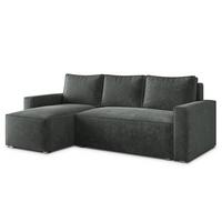 ECKSOFA POTARO LM Grau Chenille mit Schlaffunktion - Grau, Holzwerkstoff/Textil (232/140cm) - MASSENO