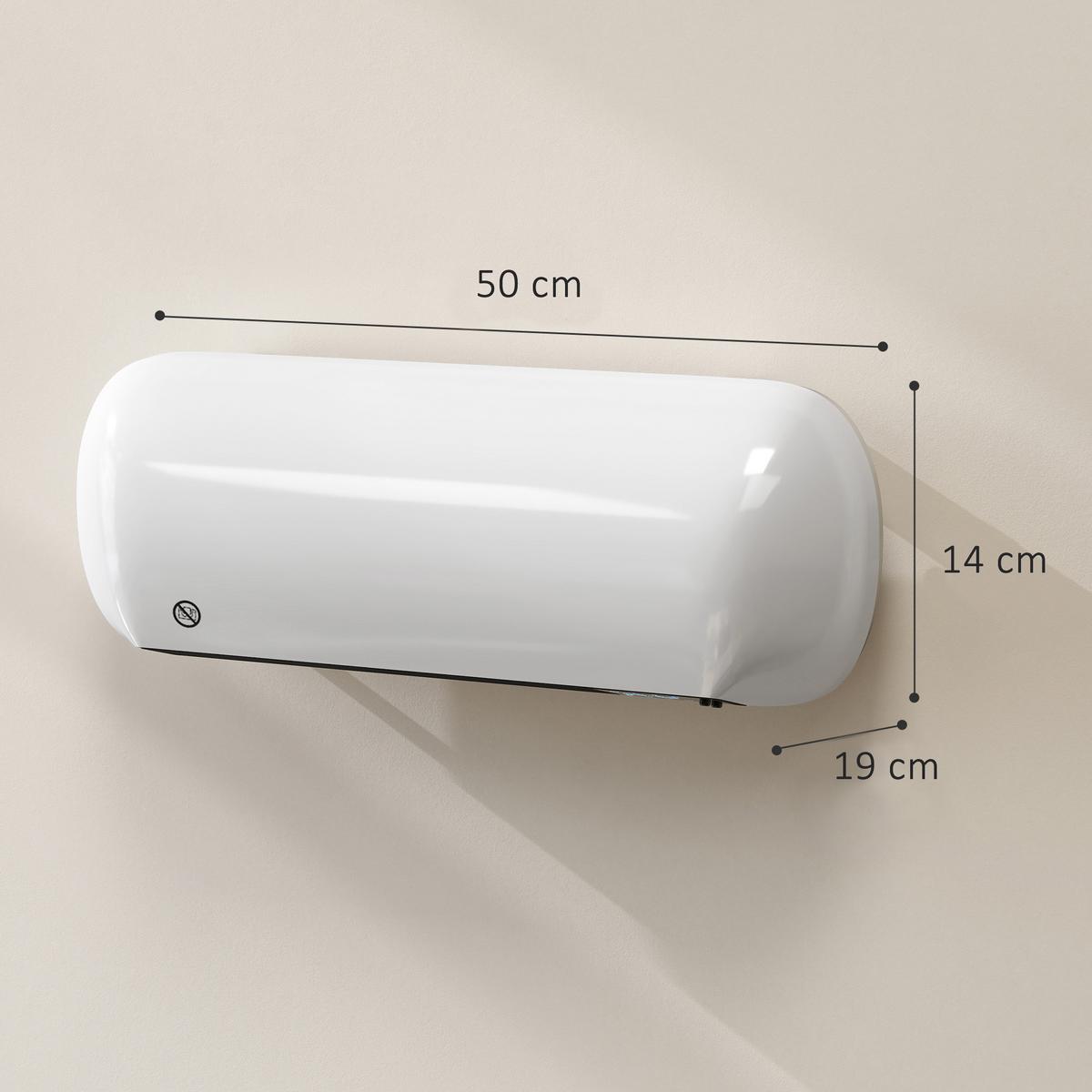 WANDHEIZER Kunststoff Weiß - Weiß, Kunststoff (19/14/50cm) - HOMCOM