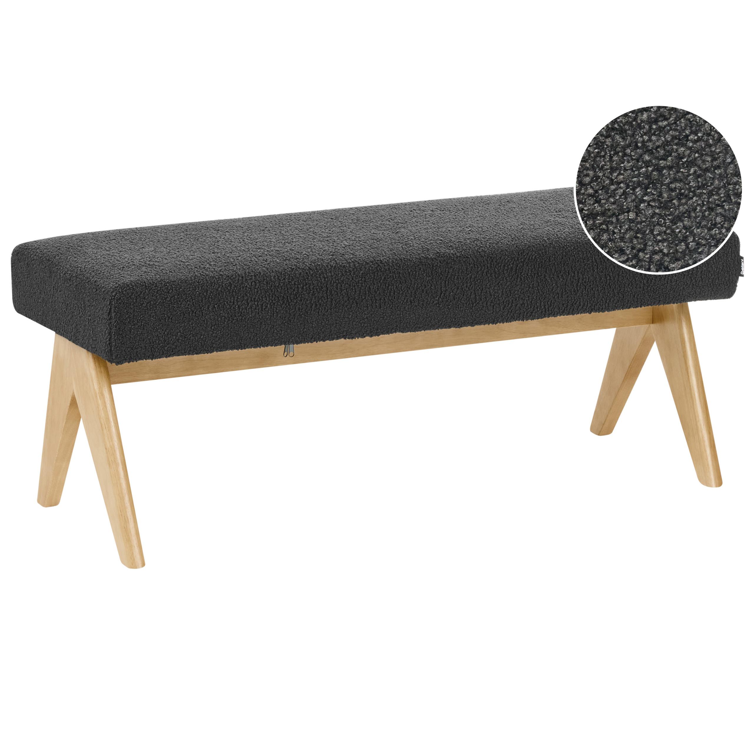 POLSTERBANK Bouclé Schwarz/Hellbraun Tamre - Schwarz, Textil (118/48/46cm) - Beliani