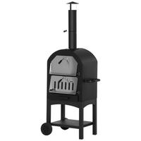 PIZZAOFEN, Kohlenstoffstahl, Schwarz - Schwarz, Metall (54/161/63cm) - Outsunny