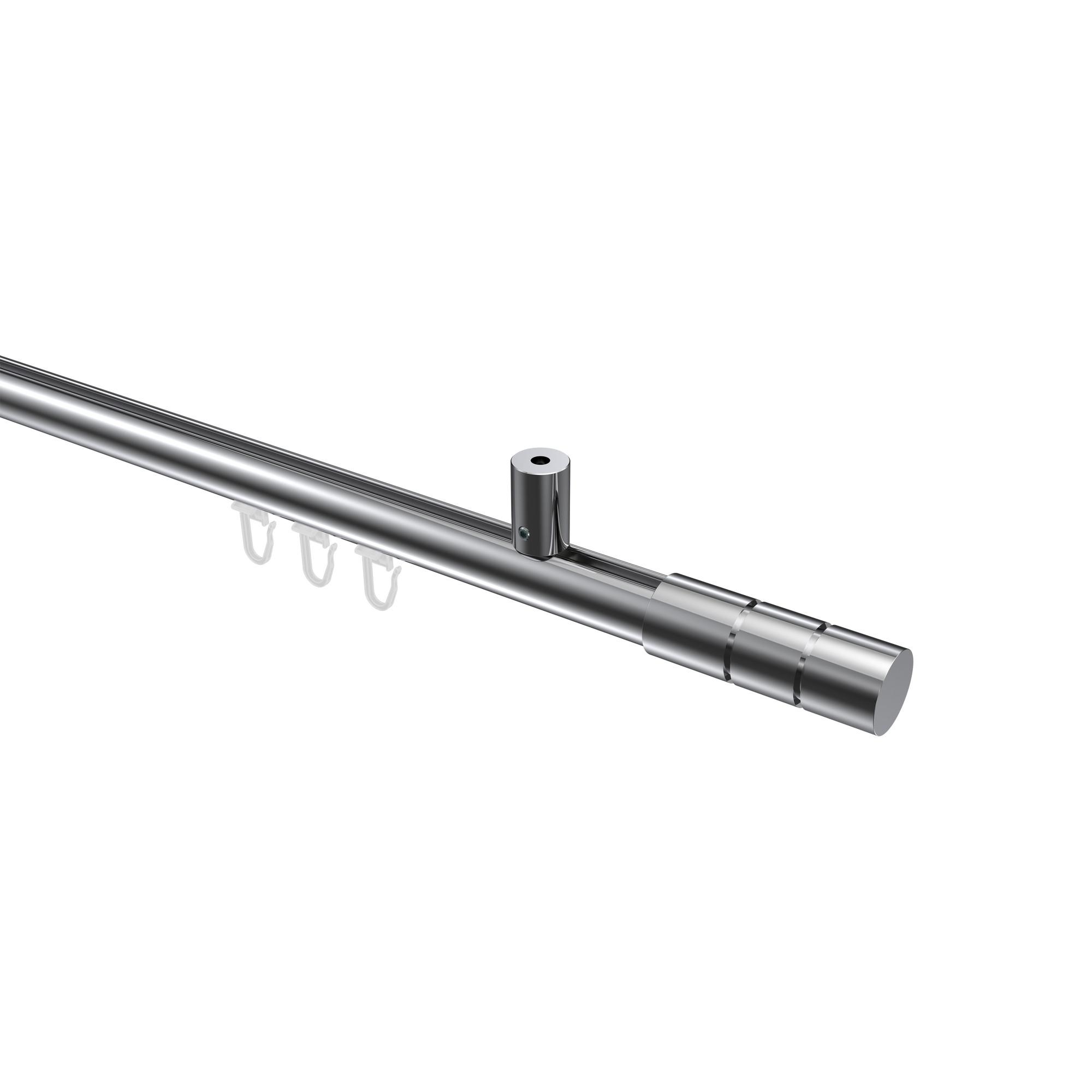 GARDINENSTANGE INNENLAUF Sonius Elanto 100 cm, 1-läufig, 20 mm Ø Chrom - Chromfarben, Metall (100cm) - INTERDECO