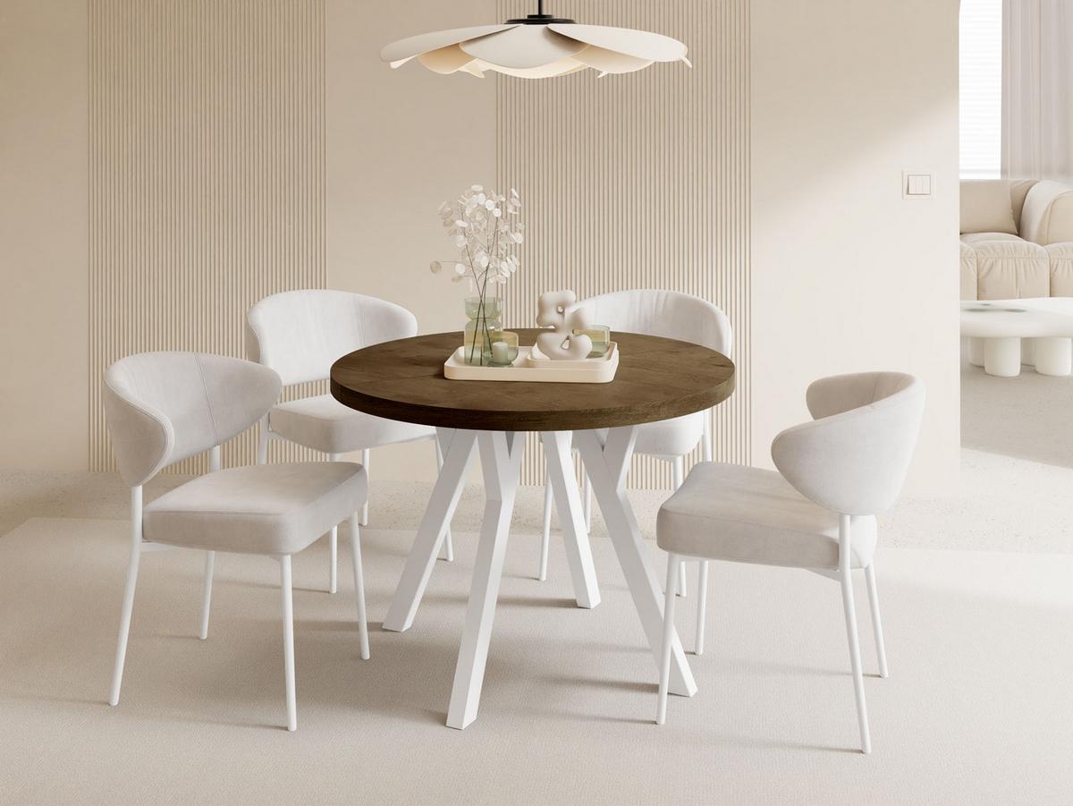 ESSTISCH Twixy XXL groß rund oval ausziehbar, Eiche Braun Rustikal 100-250/100/76 cm - Alteiche/Weiß, Holz/Holzwerkstoff (100/250/76cm) - WFL GROUP