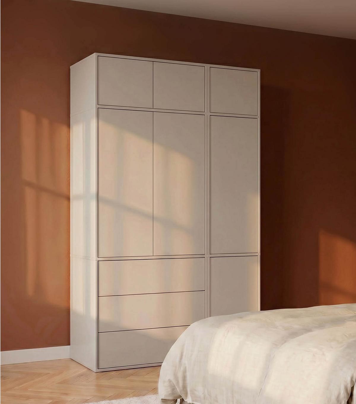 KLEIDERSCHRANK Robe - Beige, Holzwerkstoff (137/234/58cm) - Mokebo