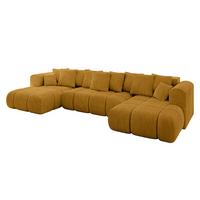 WOHNLANDSCHAFT CLOUD-U-v1 405x185x90 Senfgelb Cord - Currygelb, Holzwerkstoff/Kunststoff (405/90/185cm) - ALTDECOR