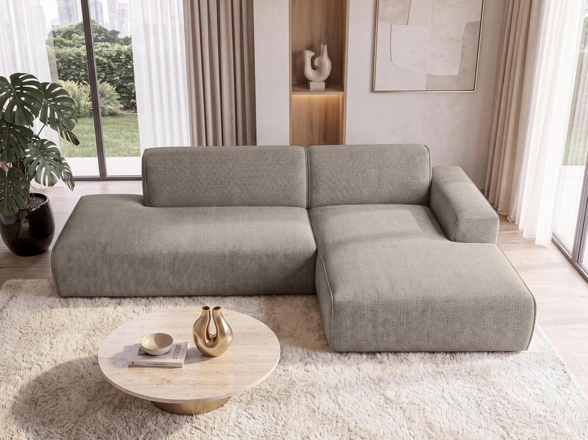 ECKSOFA L Form Didim Duo Braun 288/162/80 cm – stilvolle kleine Eckcouch Rechts - Schwarz/Braun, Kunststoff/Textil (162/288cm) - AX Living