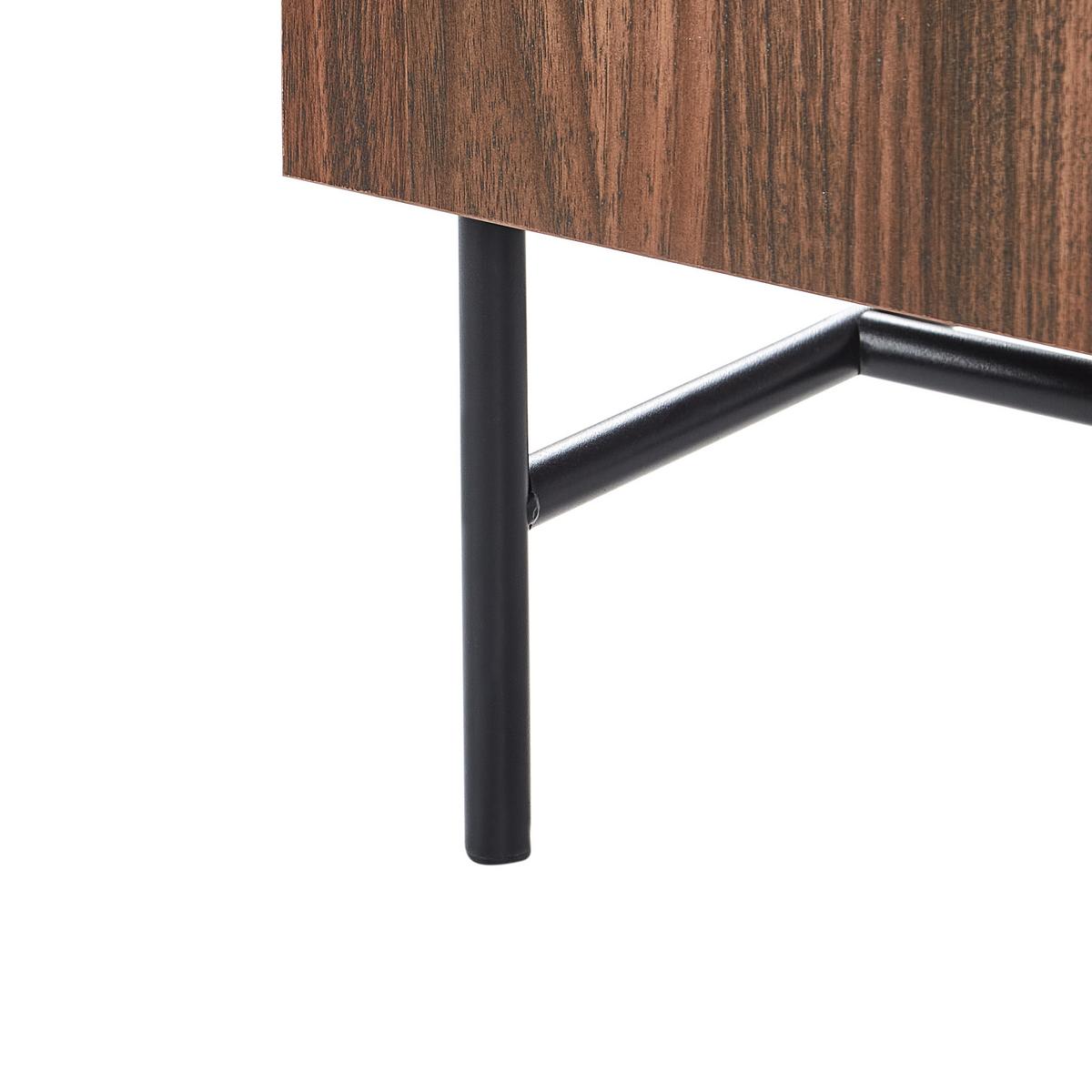 TV-MÖBEL Dunkler Holzfarbton/Schwarz Lismore - Dunkelbraun/Schwarz, Holzwerkstoff (180/50/40cm) - Beliani