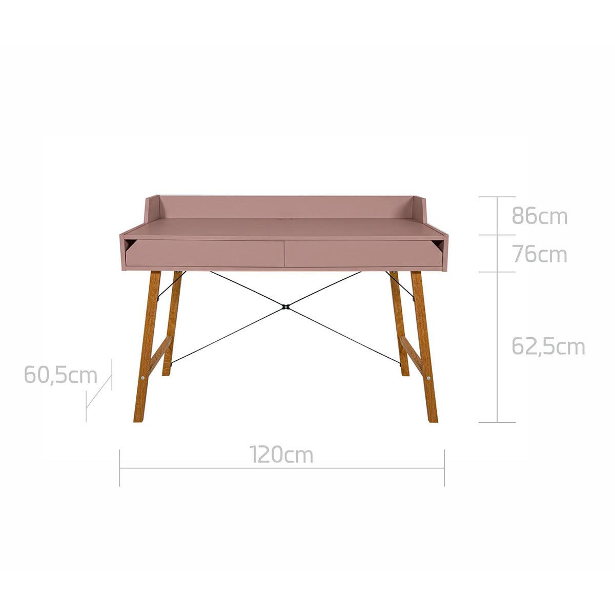 SCHREIBTISCH Lotta Rose - Rosa, Holzwerkstoff (120/60/86cm) - Petits-meubles