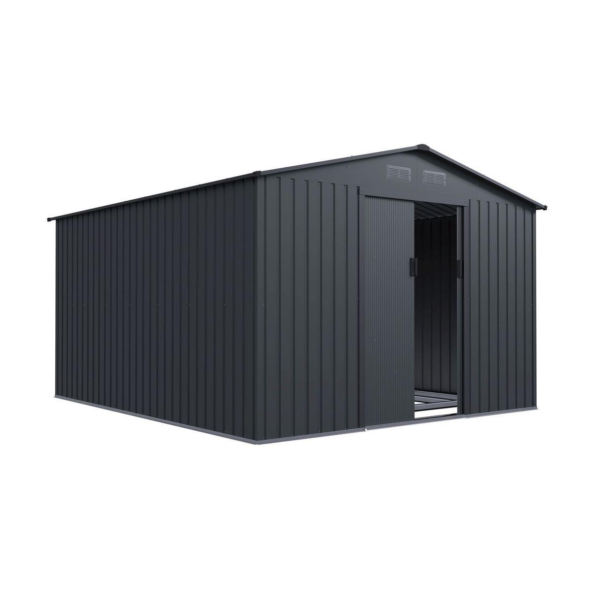 GERÄTESCHUPPEN XXL dunkelgrau - Dunkelgrau, Metall (314/190/282cm) - Juskys