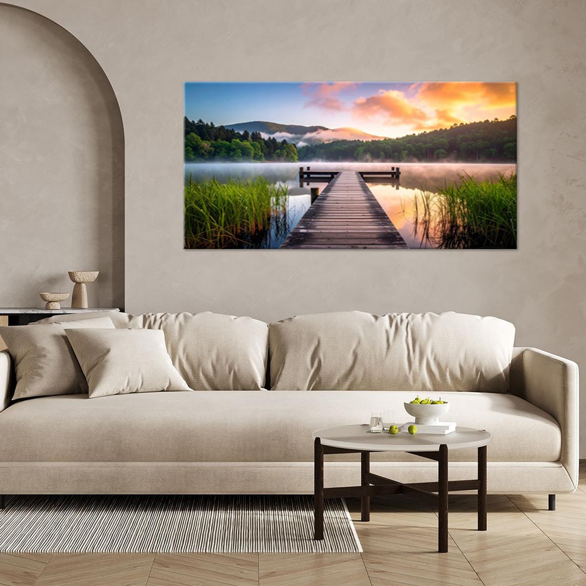 LEINWANDBILD Landschaften 80x40cm - Grün, Textil (80/40cm) - Feeby