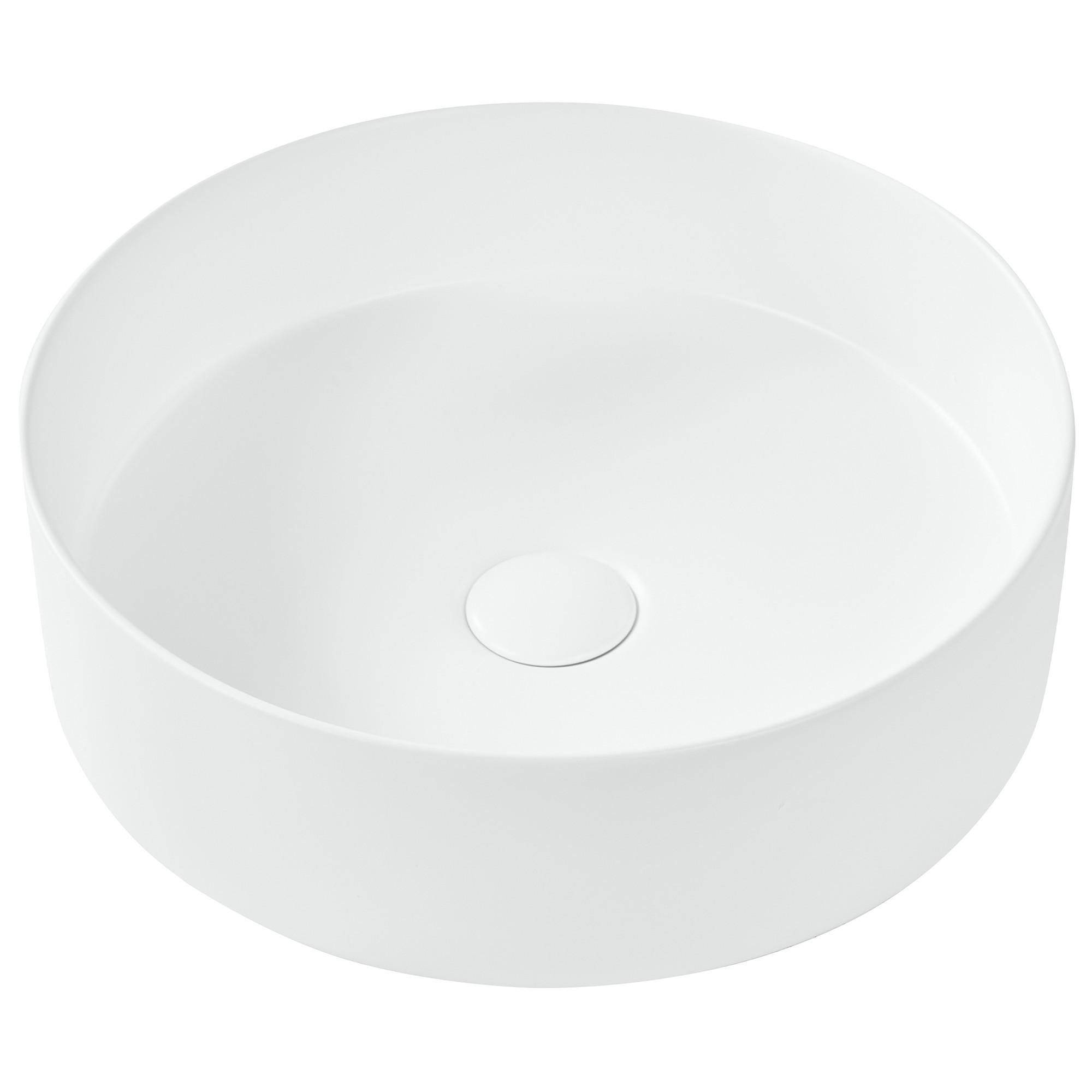 AUFSATZWASCHBECKEN 40 cm Cremeweiß Tebar - Creme, Keramik (40/12/40cm) - Beliani
