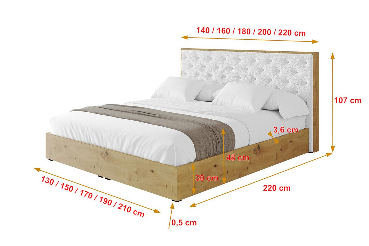 POLSTERBETT mit Bettkasten und Lattenrost, Bett mit Matratze H3/H4 - ENZO3 180x200 Weiß - Weiß, Holzwerkstoff/Textil (180/200cm) - ALTDECOR
