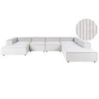 ECKFSOFA Modul 5-Sitzer linksseitig Cremeweiß Cord Ardal - Creme/Schwarz, Textil (414/269cm) - Beliani