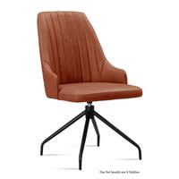 ESSZIMMERSTUHL drehbar (8er-Set) Doreen 52x91x60 Schwarz/Cognac - Cognac/Schwarz, Kunststoff (60/91/52cm) - 58aufmkessel