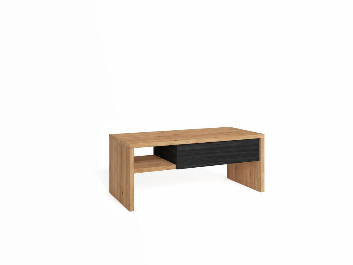 COUCHTISCH, Beistelltisch, eiche, schwarz, 110/50/45cm - Eichefarben, Holzwerkstoff (110/50/45cm) - Skraut Home
