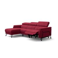 ECKSOFA RODEN 4-Sitzer mit Relax, rostrot, Veloursstoff - Rot, Holz/Textil (268/92cm) - Wozimo