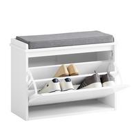 SCHUHSCHRANK Schmal, Schuhbank Weiß, 62x46x26 cm - Weiß, Holzwerkstoff (62/46/26cm) - SoBuy
