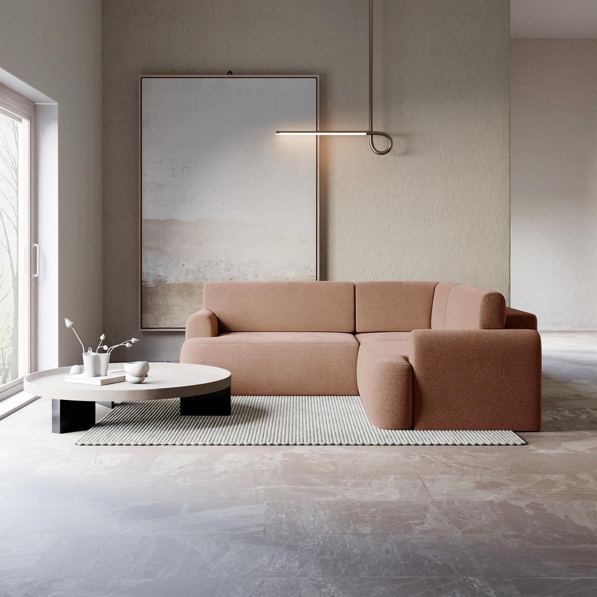 ECKSOFA Kaveo 245 cm universell mit Eckelement - Schwarz/Orange, Kunststoff/Textil (245/245cm) - Selsey