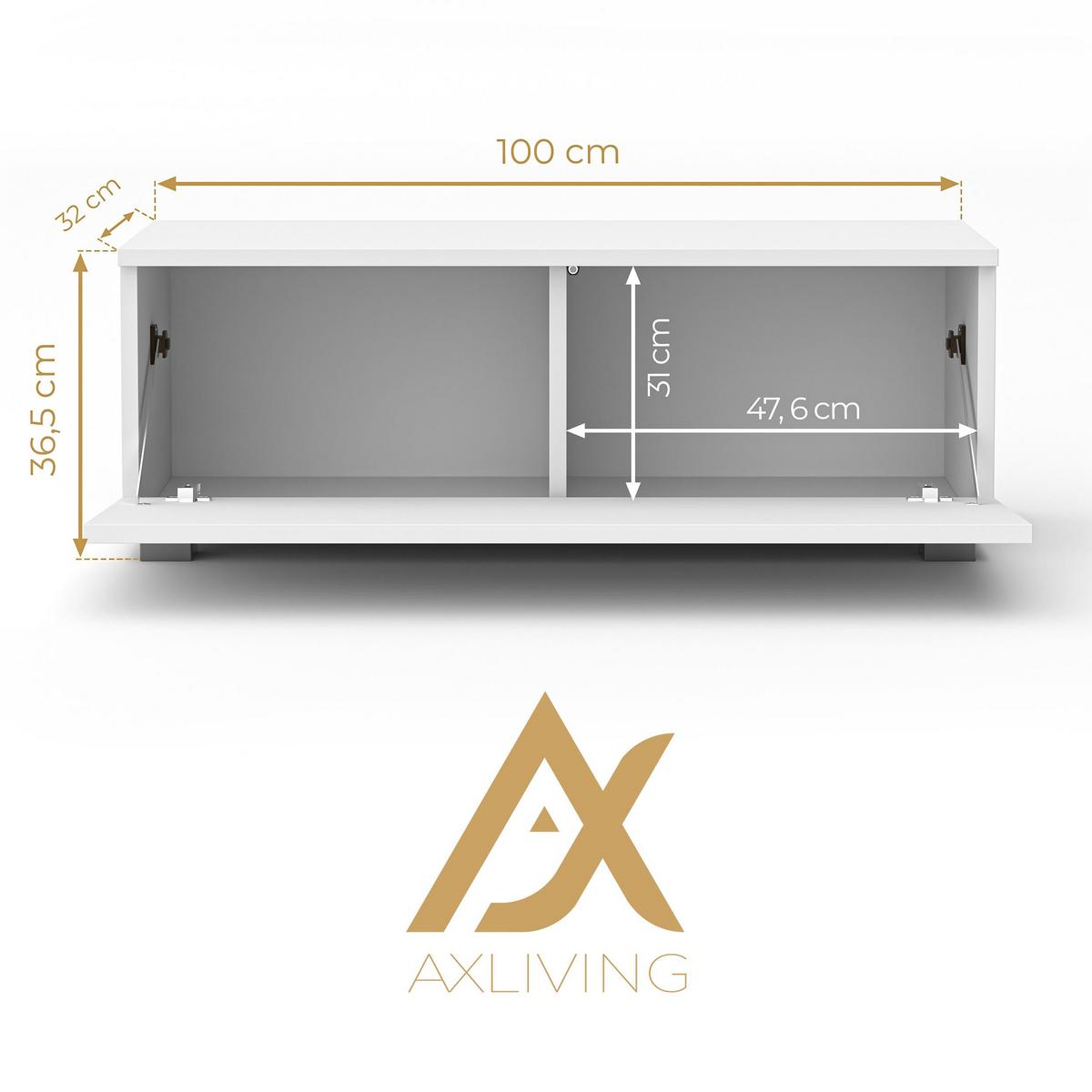 LOWBOARD Barvo 100 Eiche Wotan 100/36,5/32 cm – hängend oder stehend - Braun, Holzwerkstoff/Kunststoff (100/36.5/32cm) - AX Living